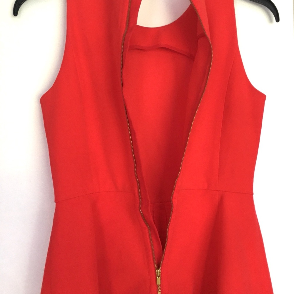 Banana Republic Dress Sz 6 Red Fit & Flare Sleeveless Below Knee Zipper Y2K - Picture 4 of 9